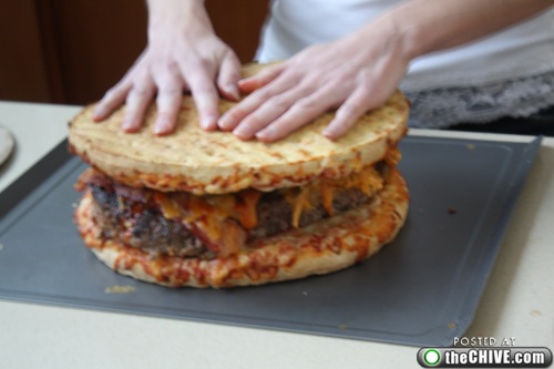 hottie-makes-a-double-decker-pizza-burger-pics-23